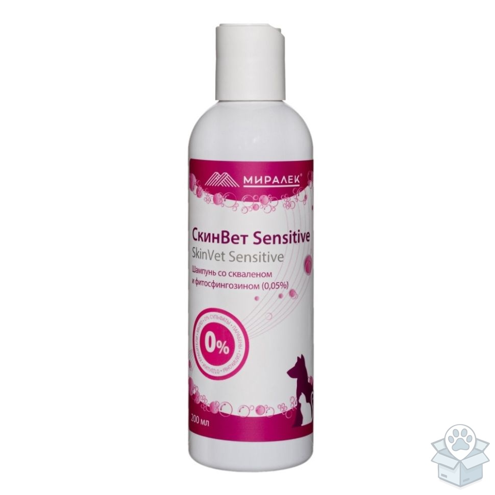 Миралек: Шампунь СкинВет Sensitive со скваленом и фитосфингозином, 200 мл