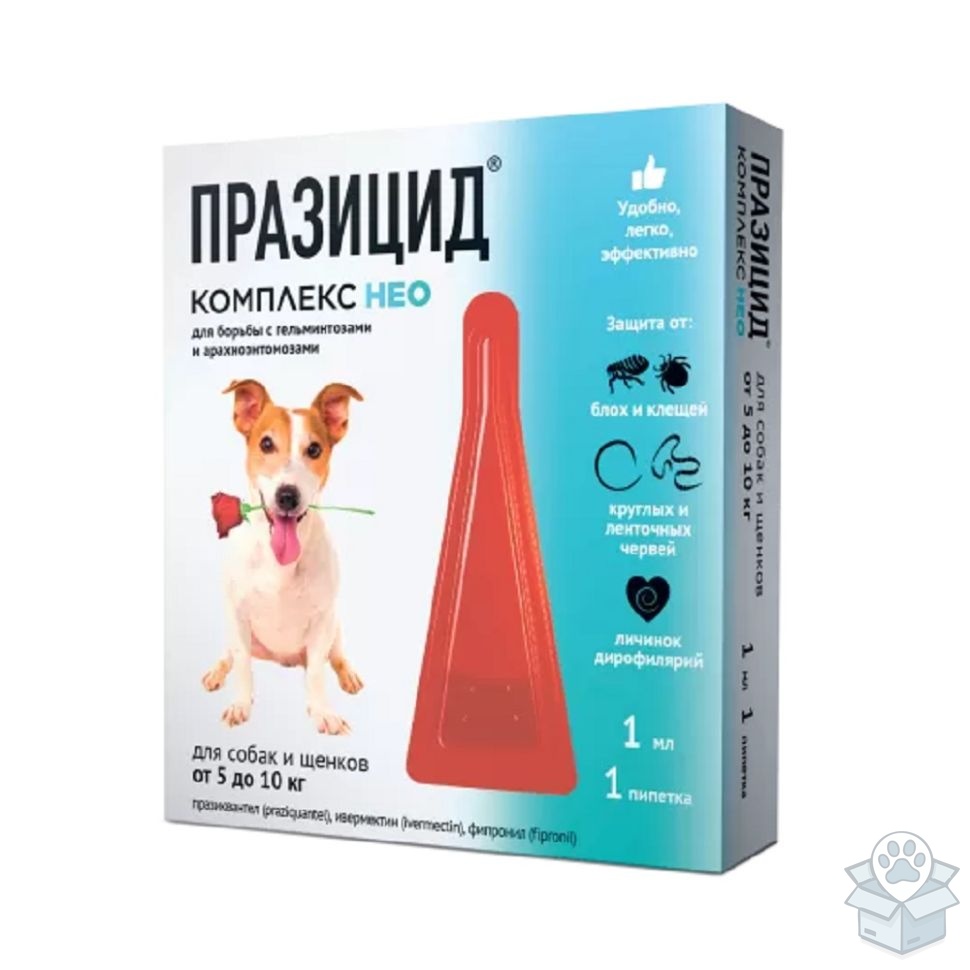 Apicenna: Празицид - комплекс Нео капли для собак 5-10 кг, 1 мл
