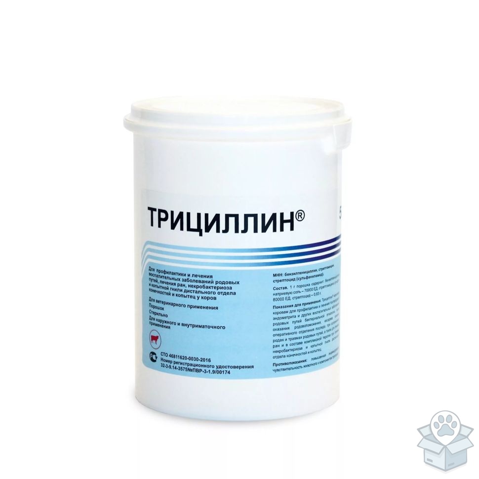 Асконт +: Трициллин, порошок для наружного и внутриматочного применения, 500 гр