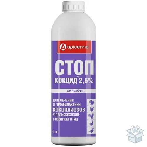 Apicenna: Стоп-кокцид 2,5%, раствор для орального применения для сельхоз птиц, 1 л