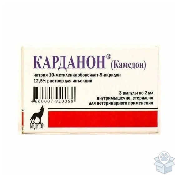 Медитэр: Карданон, Камедон 12,5%, раствор для инъекций, 2 мл х 3 амп.