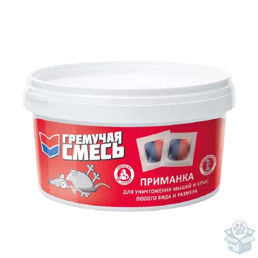 Гремучая смесь: приманка для уничтожения мышей и крыс, микс тесто-брикеты, бродифакум 0,005%, 500 гр