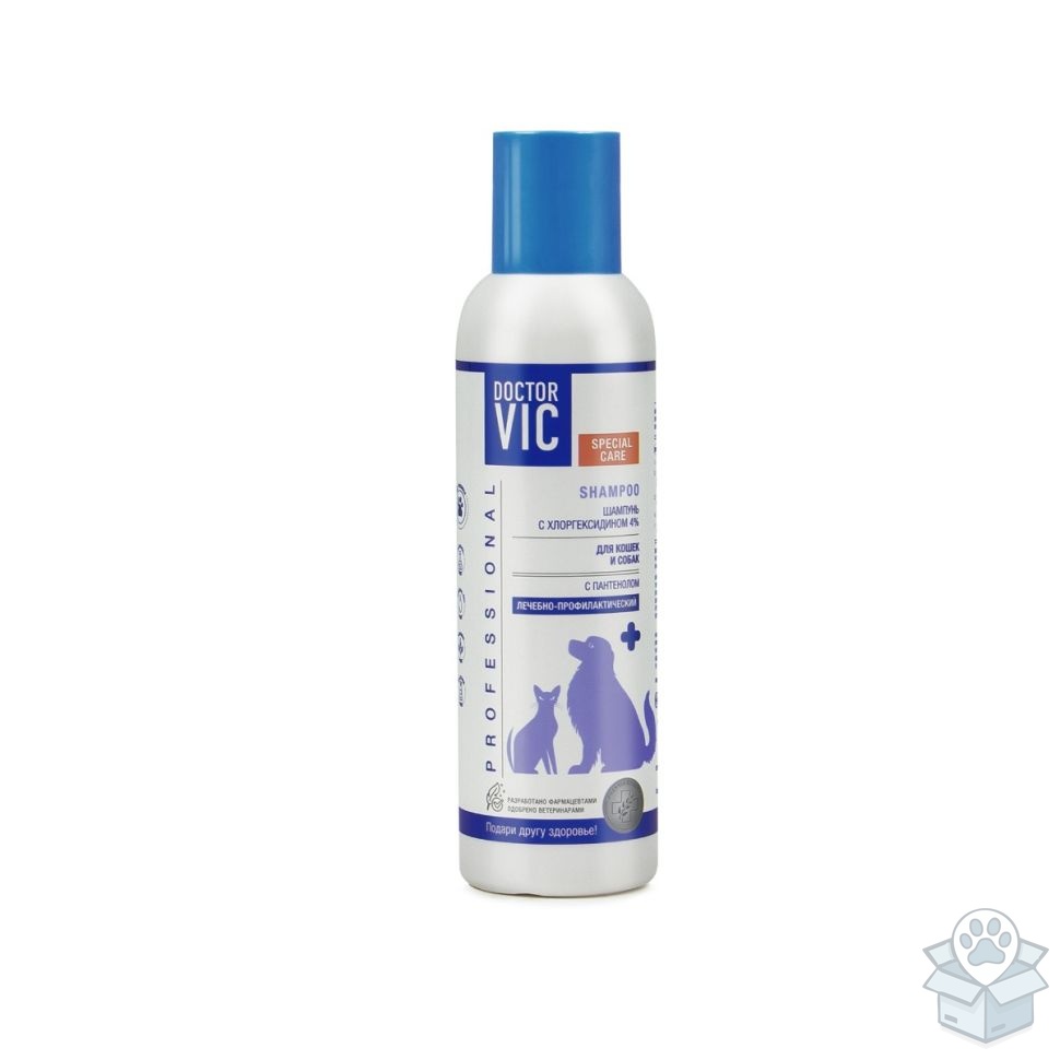ВИК: Шампунь "DOCTOR VIC" с хлоргексидином 4 %, для кошек и собак, 150 мл