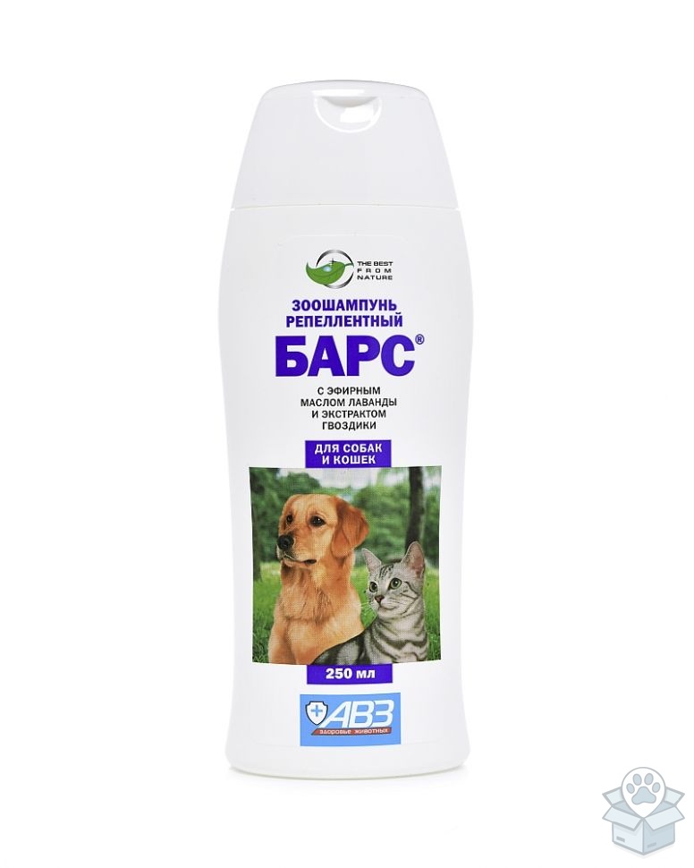 БАРС шампунь от блох и клещей, для кошек и собак, 250 мл.