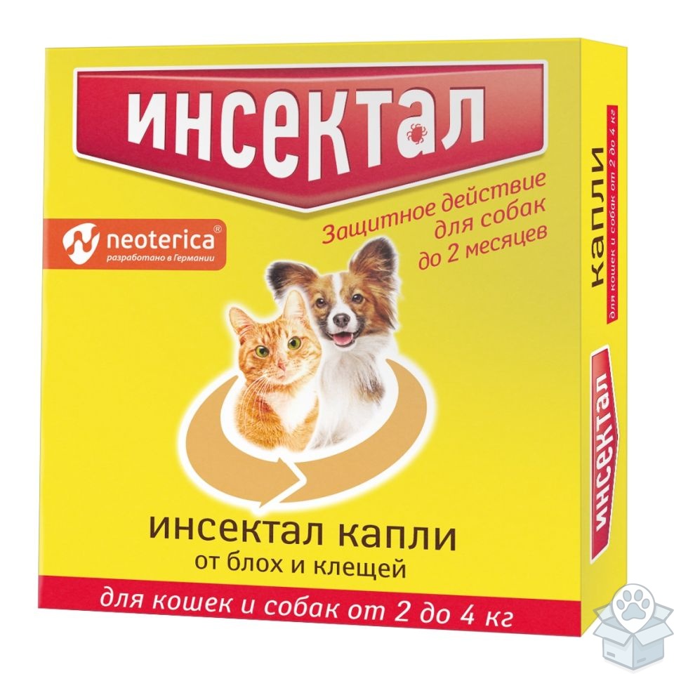 Экопром: Инсектал капли для кошек и собак 2-4 кг
