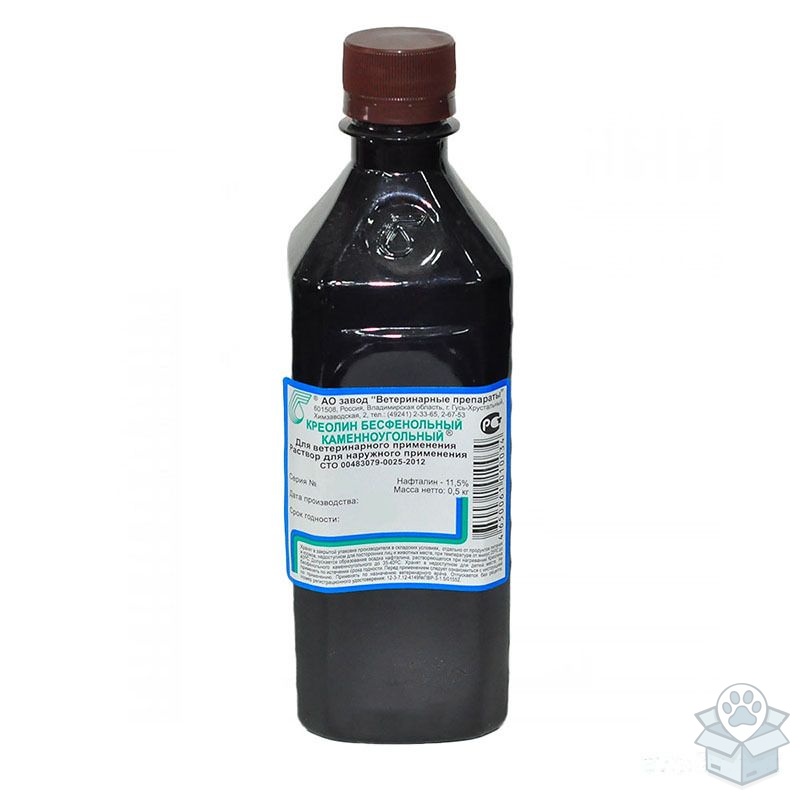 Завод Ветеринарные препараты: Креолин, бесфенольный, каменноугольный, нафталин 11,5%, 500 мл