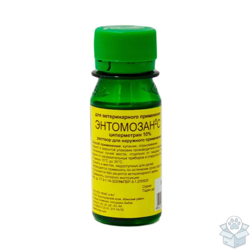 Энтомозан-С, циперметрин 10%, раствор для наружного применения, 50 мл