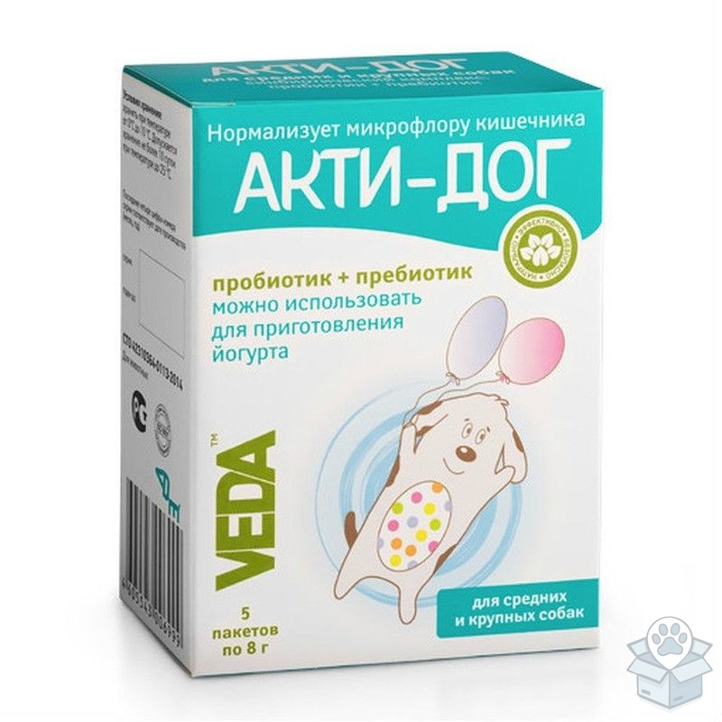 Веда: Акти-Дог, для средних и крупных собак, 5 пак./уп