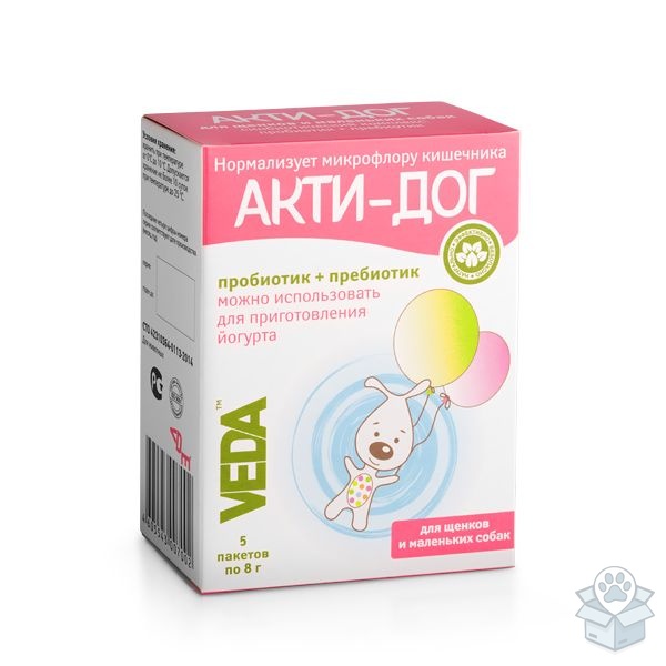 Веда: Акти-Дог, для щенков и маленьких собак, 5 пак./уп