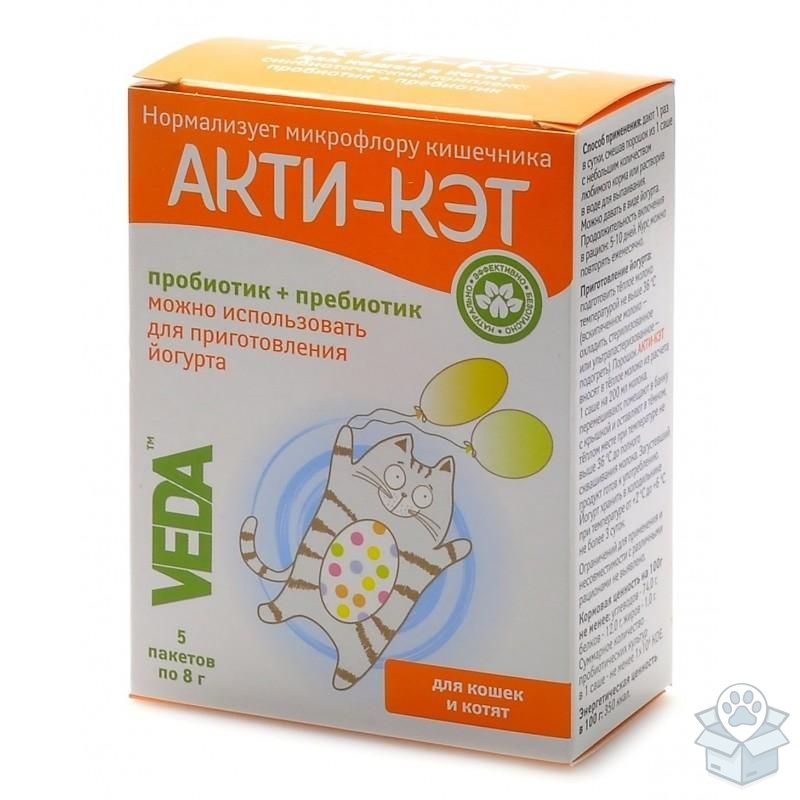 Веда: Акти-Кэт, для кошек и котят, 5 пак./уп