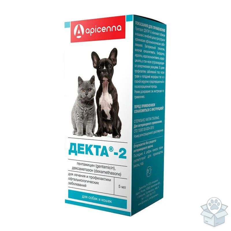 Apicenna: Декта-2, капли глазные для собак и кошек, 5 мл