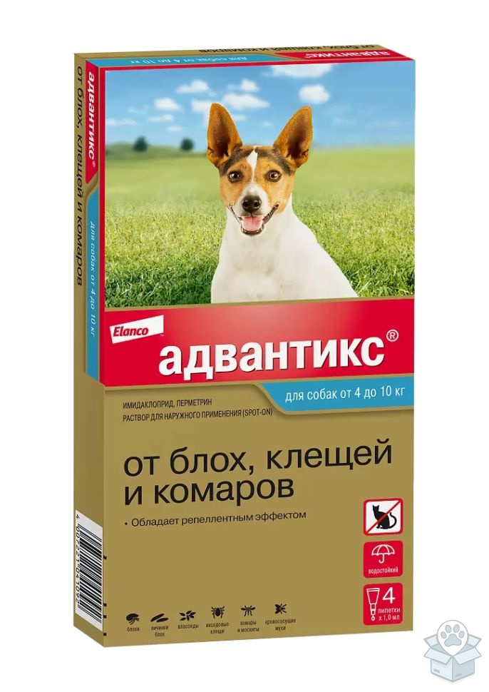 Elanco: Адвантикс, для собак 4-10 кг, 4 пип./уп.
