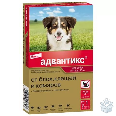 Elanco: Адвантикс, для собак 10-25 кг, 4 пип./уп