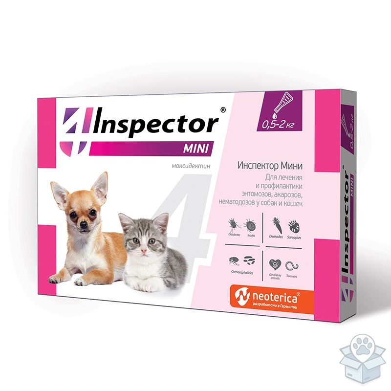 Экопром: Инспектор mini капли от паразитов для кошек и собак 0,5-2 кг, 1 пипетка