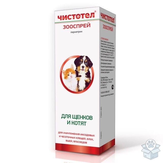 Чистотел-Юниор: Зооспрей от блох и клещей для щенков и котят, 100 мл