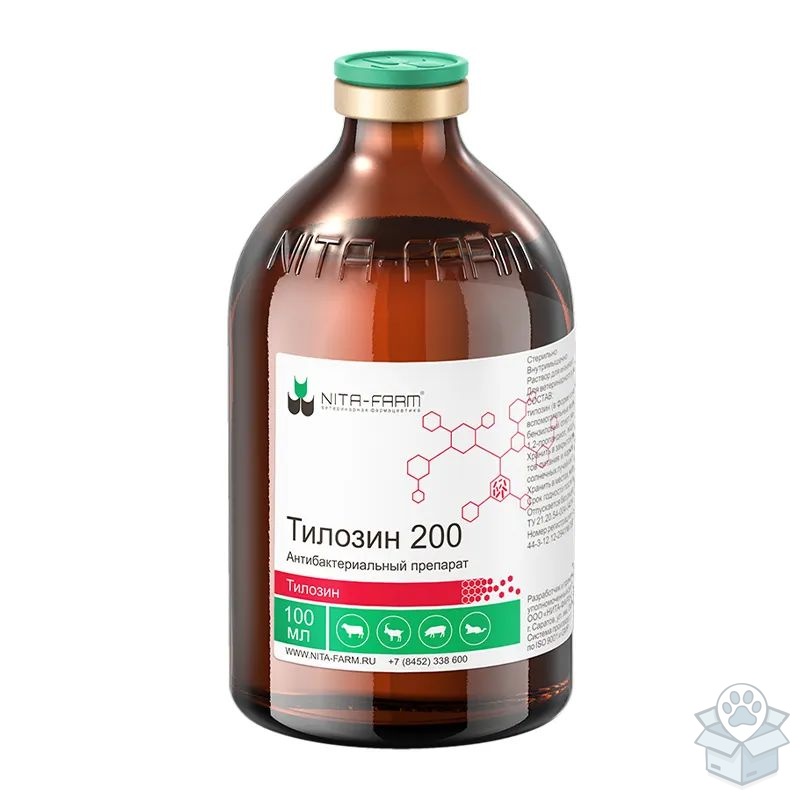 Нита-Фарм: Тилозин 200, раствор для инъекций, 100 мл
