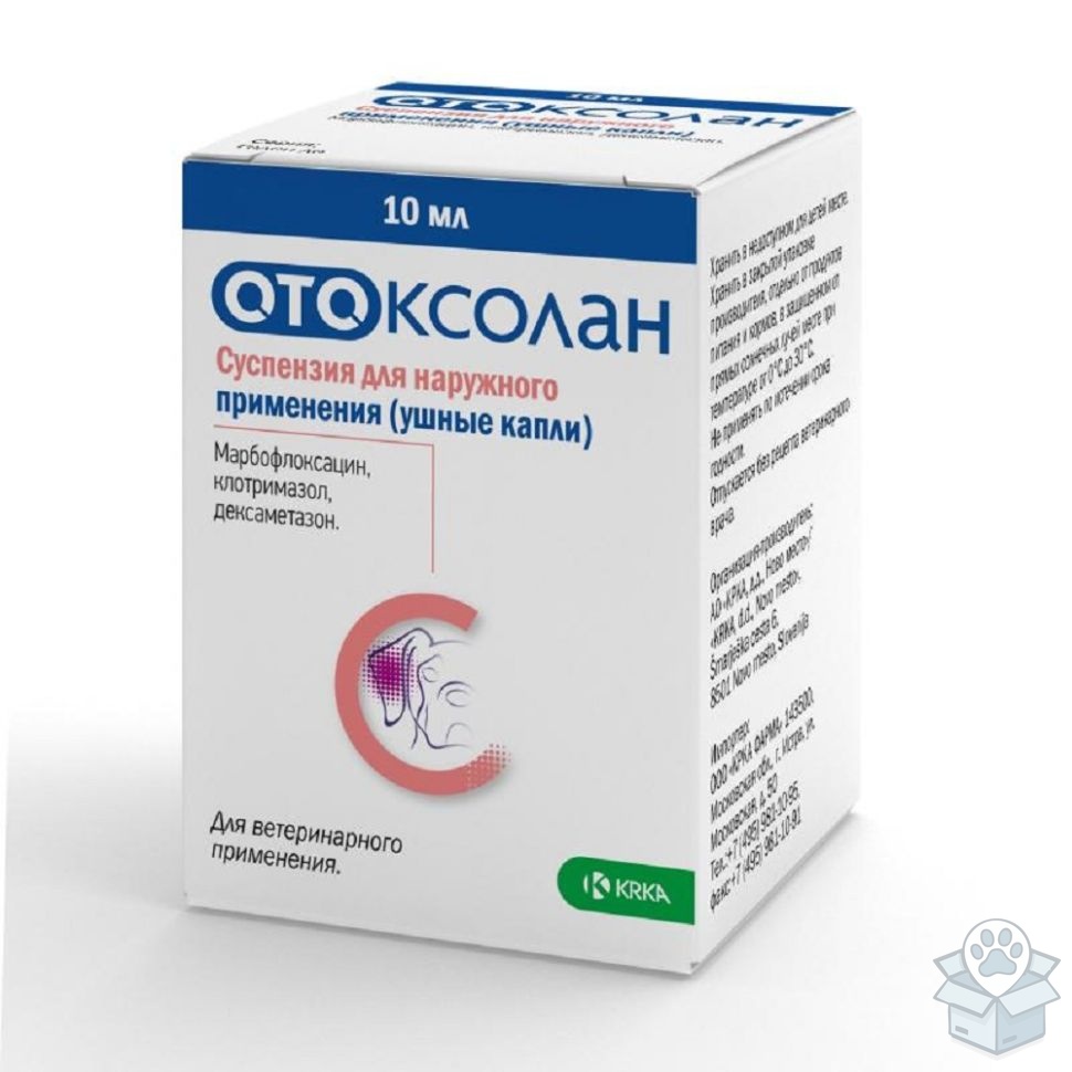 КРКА: Отоксолан, капли ушные для собак, 10 мл