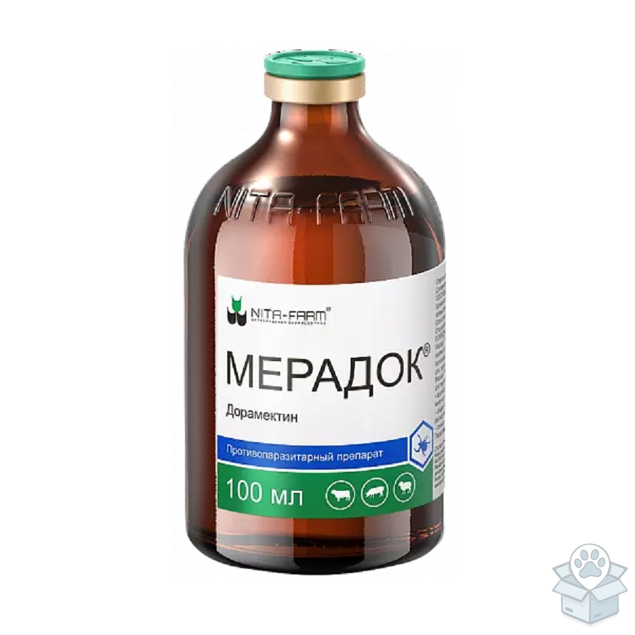 NitaFarm: Мерадок, раствор для инъекций, для КРС, МРС, свиней, 100 мл