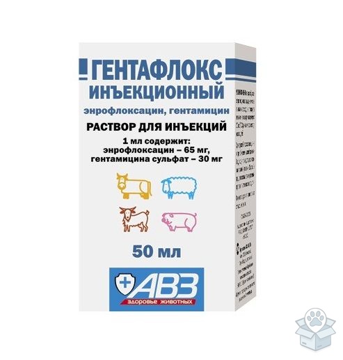 АВЗ: Гентафлокс, раствор для инъекций, 50 мл