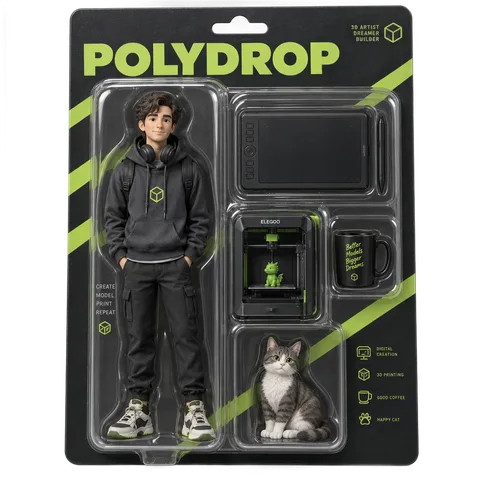Collectible action figure in a clear blister pack on a — изображение нейросети GPT Image 2.5