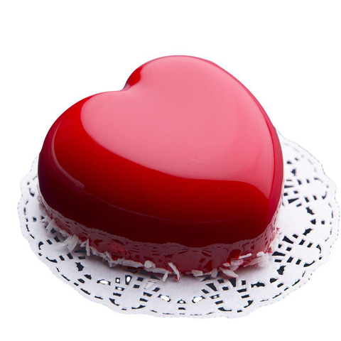 Торт «Птичье молоко под зеркальной глазурью  "Сердце"»