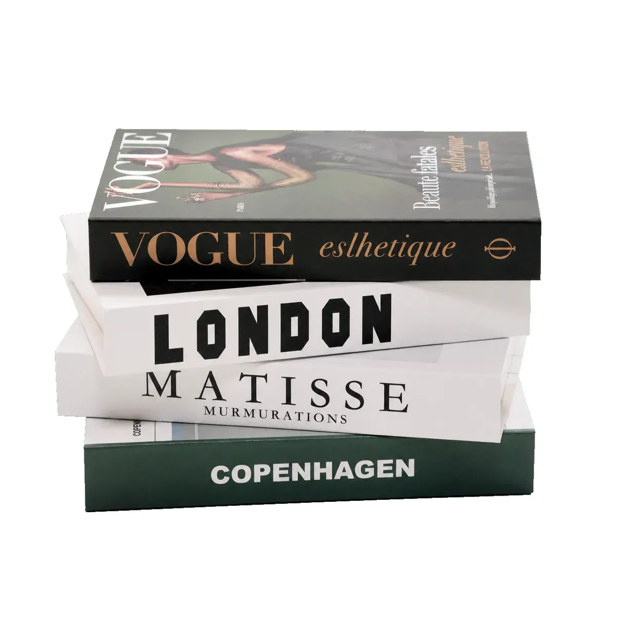 Стопка декоративных книг (Vogue, London, Matisse, Copenhagen)