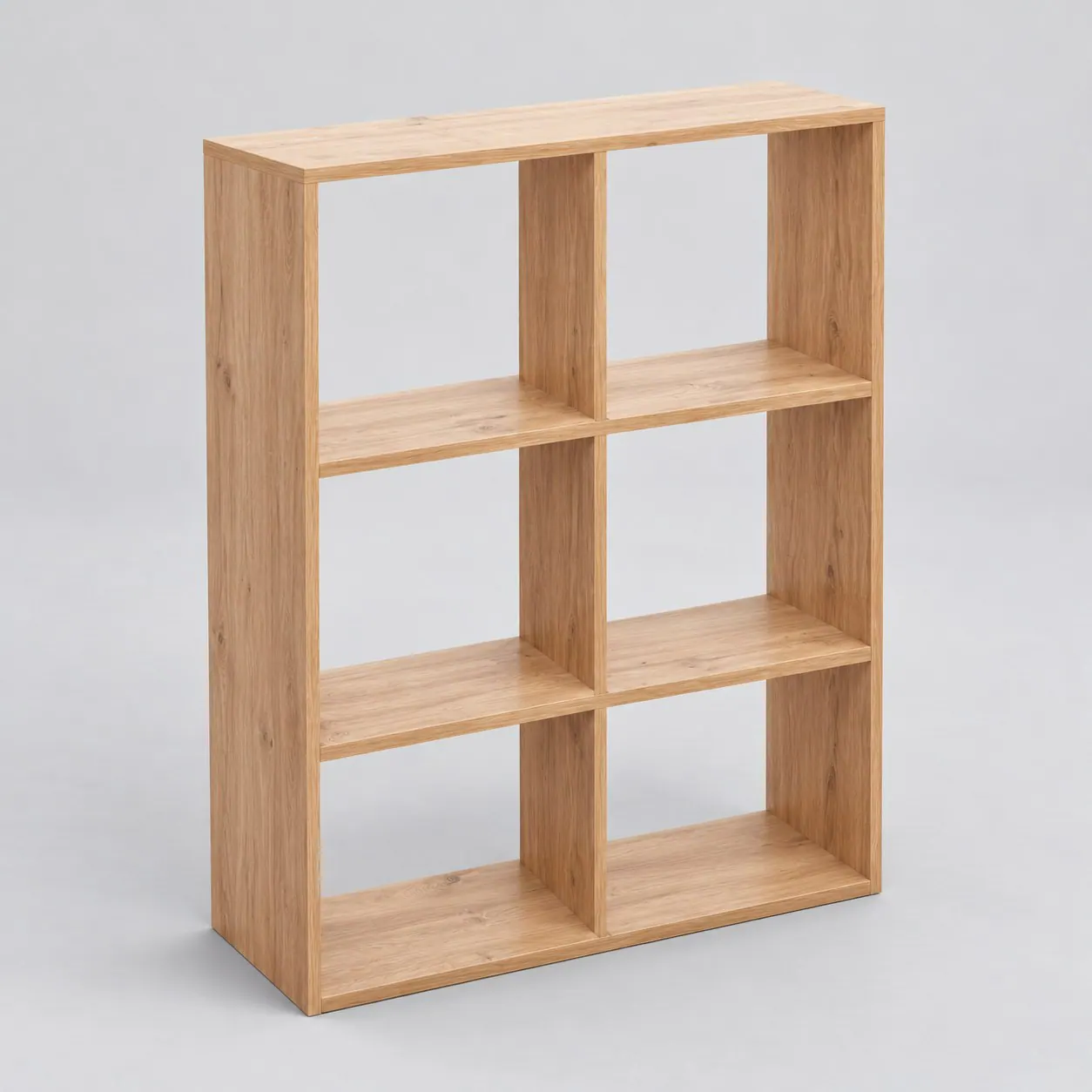 Светлый деревянный стеллаж 2×3 куба