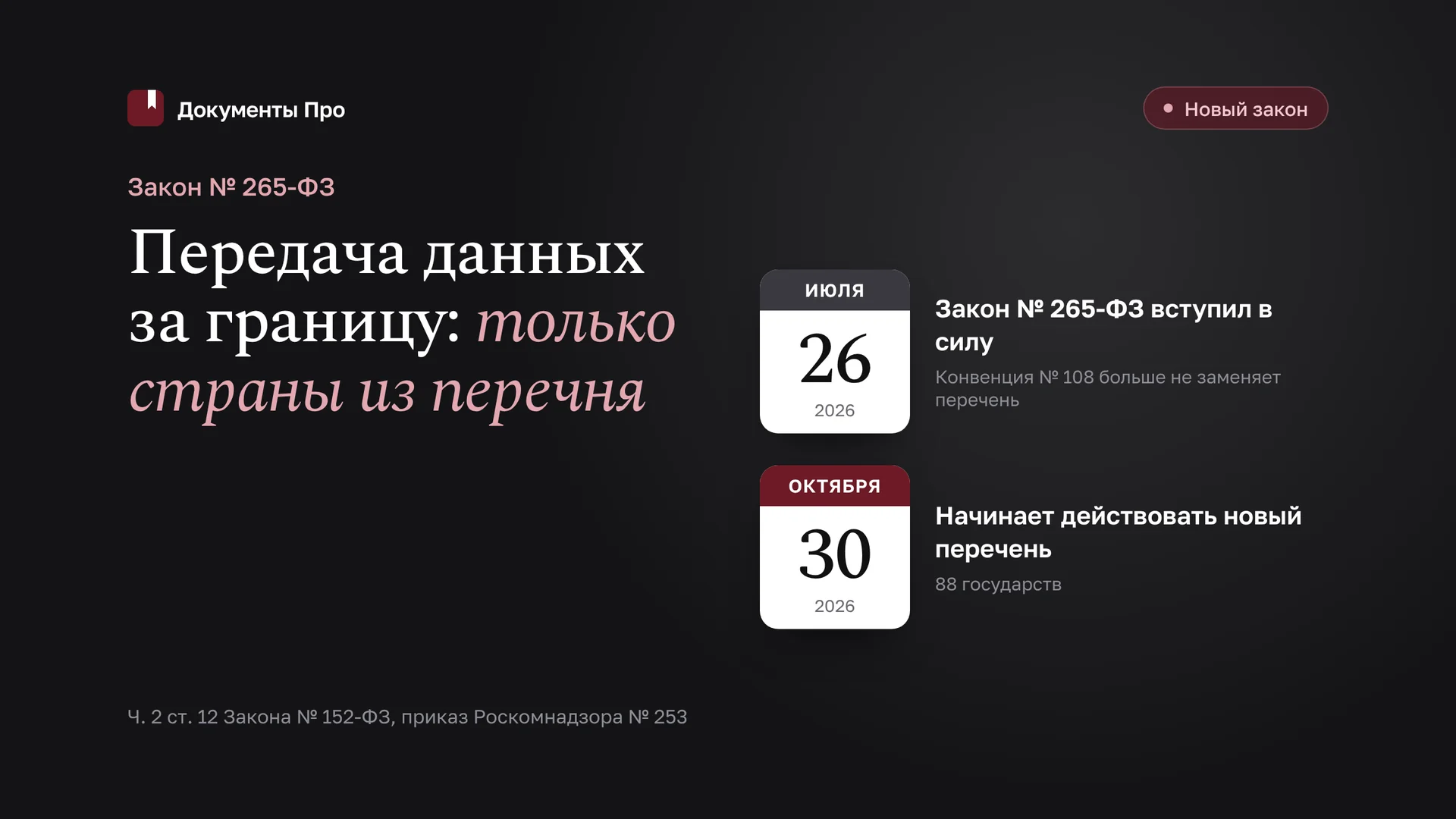 Трансграничная передача персональных данных после 265-ФЗ и приказа РКН
