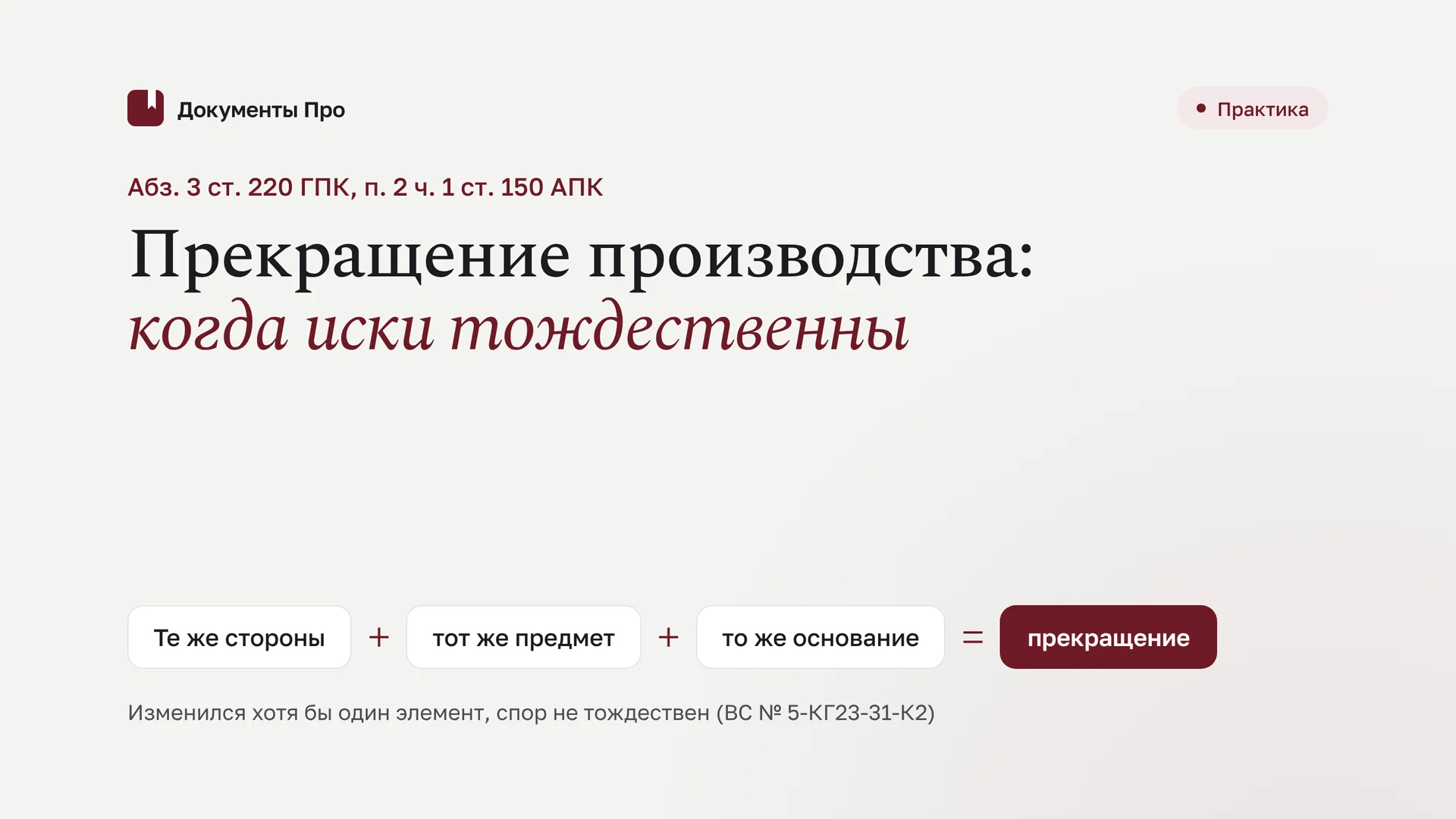 Прекращение производства по делу: тождество исков и обжалование