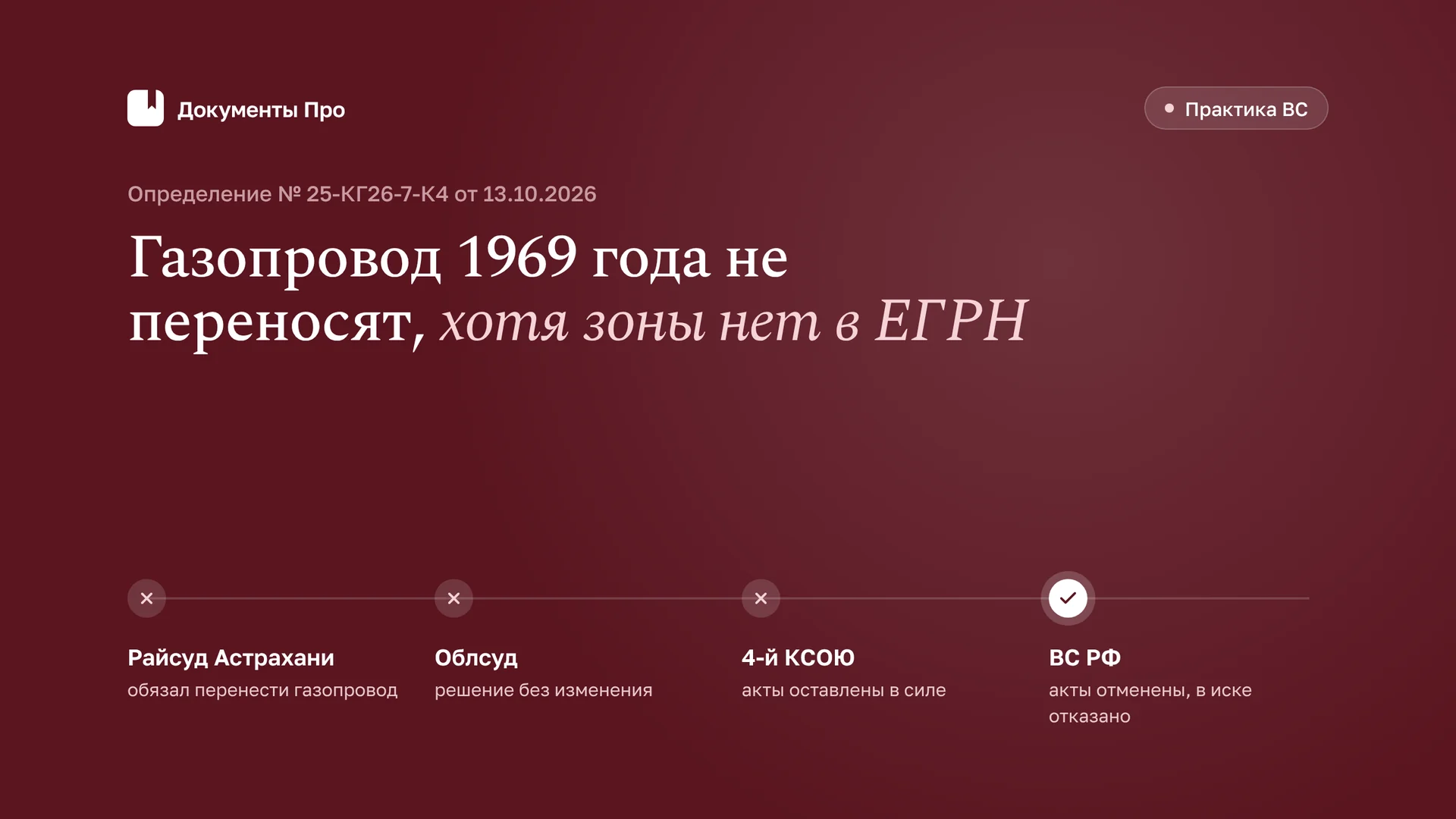 Перенос газопровода с участка: ВС отказал, хотя зоны нет в ЕГРН