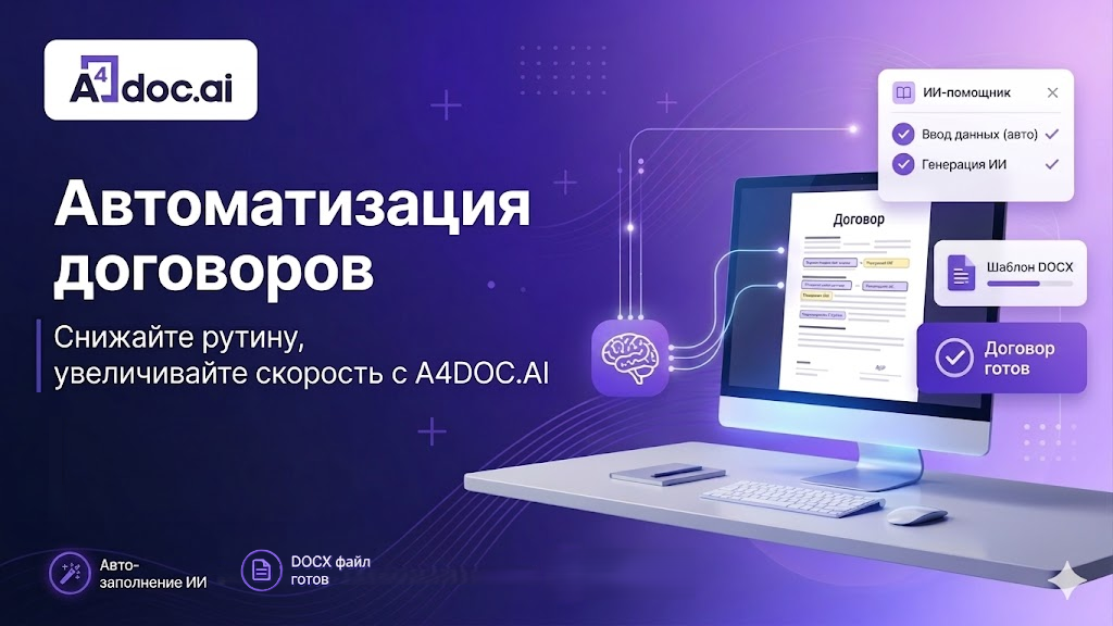 Автоматизированное создание и заполнение договоров с помощью ИИ сервиса a4doc.ai