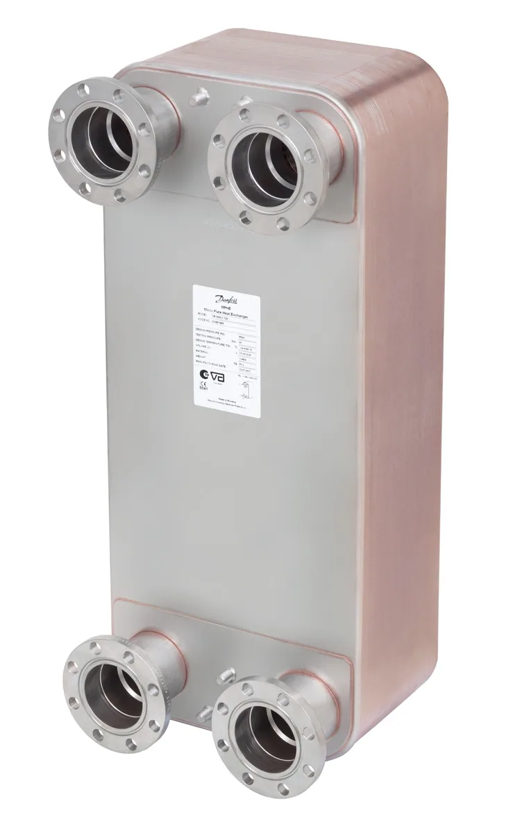Danfoss 004B1965 — Паяный пластинчатый теплообменник XB66L-1-80 PN16 DN65