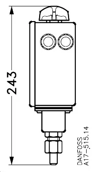 Danfoss 017-500166 — Реле давления RT 1A для тяжелых условий эксплуатации, диапазон настройки уставки -0,8-5 бар, дифференциал 0,5-1,6 бар, присоединение G 3/8
