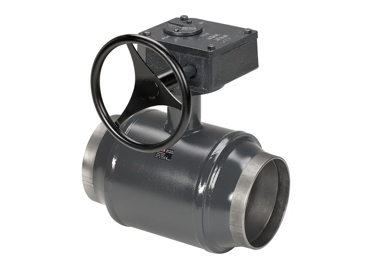 Danfoss 065N0161G — Кран шаровой JIP Premium (Премиум) WW, под приварку, DN 250, PN 25, T макс 180 ℃, ручной редукторный привод, корпус — сталь P235GH