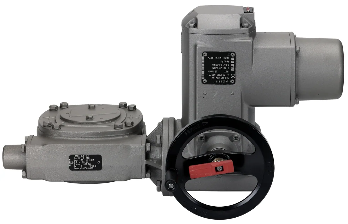 Danfoss 065N8220 — электрический привод AUMA Norm SQ 14.2 / 380В для JIP DN 250, материал корпуса: алюминий, чугун