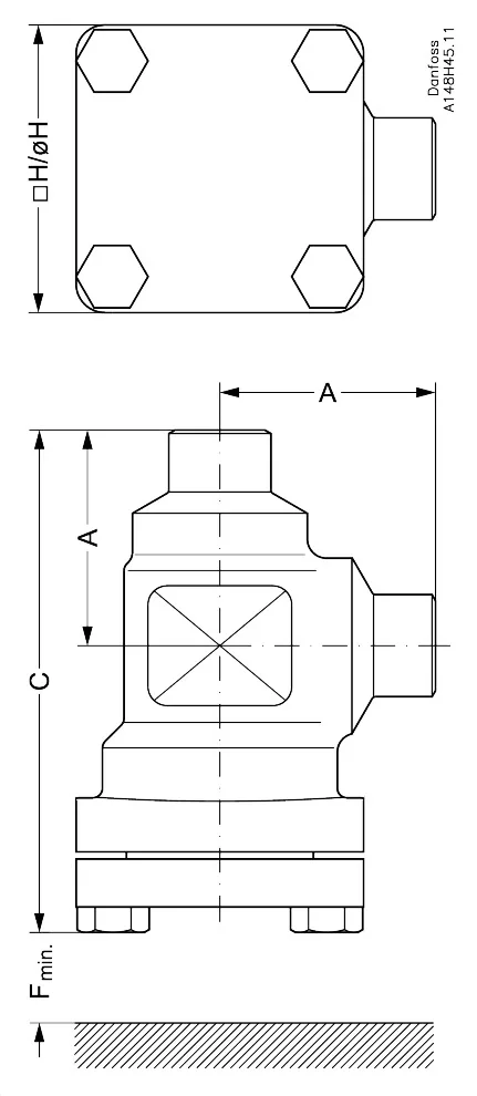 Danfoss 148B5245 — Корпус для фильтра FIA 15 SOC ANG