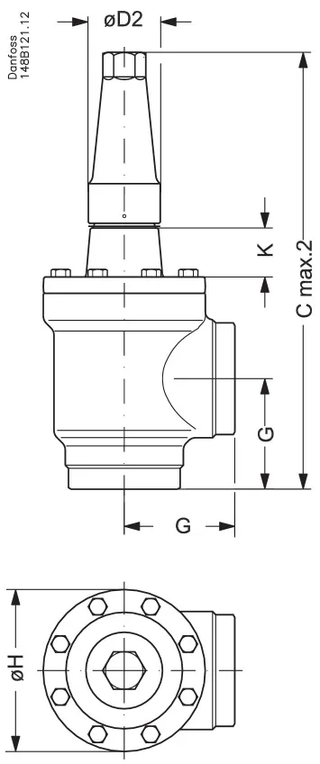 Danfoss 148B6201 — Запорный клапан SVA-S 150