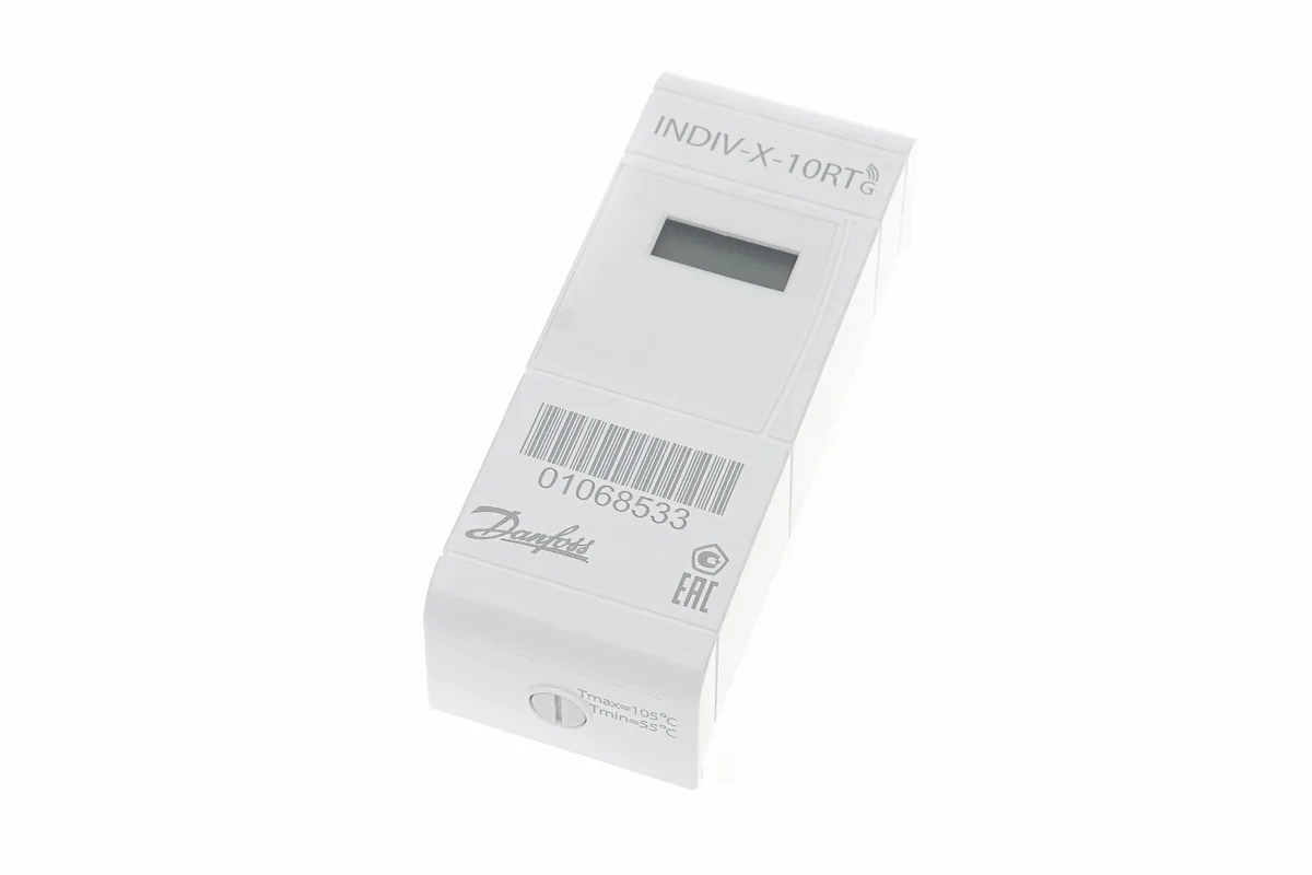 Danfoss 187F0014GR INDIV-X-10RG — распределитель радио с выносным датчиком, питание — 3-вольтовая литиевая батарея, масса — не более 75 гр