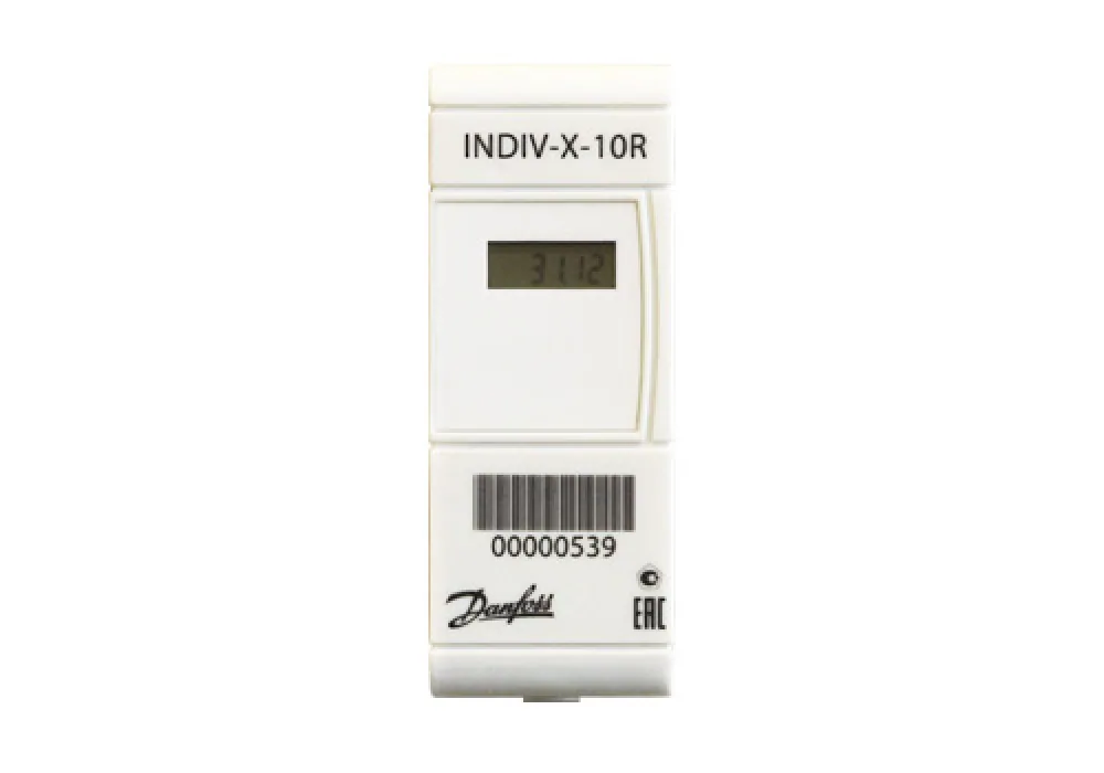 Danfoss 187F0014GR INDIV-X-10RG — распределитель радио с выносным датчиком, питание — 3-вольтовая литиевая батарея, масса — не более 75 гр