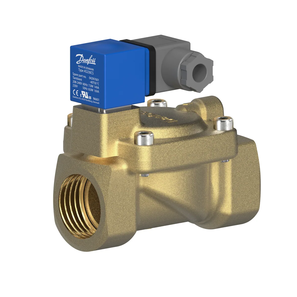 Клапан электромагнитный нормально закрытый Danfoss EV220W Ду18 3/4 В