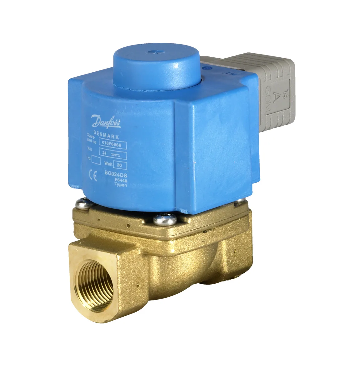 Клапан электромагнитный Danfoss EV 225B, ДУ 10, нормально закрытый, Ду15 1/2 В