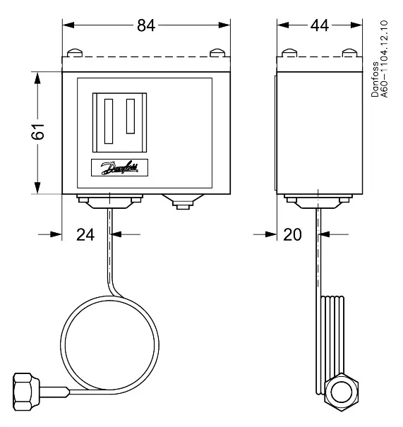Danfoss KP1 Реле давления -0,2-7,5 бар | 060-110566