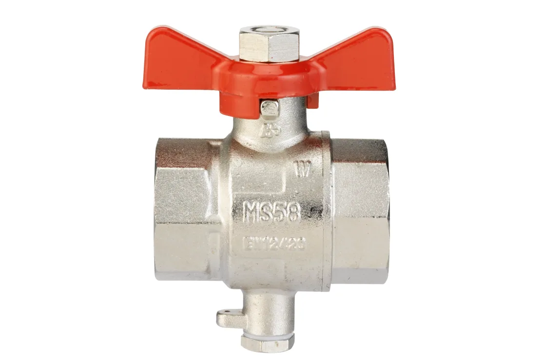 Danfoss Латунный шаровой кран Dn25, G1B, с резьбовым штуцером M10x1 для монтажа термодатчика | 187F0591