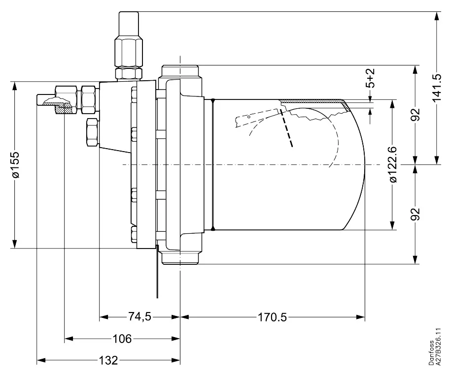 Danfoss SV 3 Клапан регулятор уровня поплавковый | 027B2023