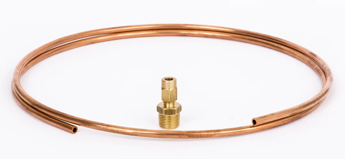 Импульсная трубка AV Danfoss, медь, ∅6×1 мм, l = 1500 мм, с резьбовым фитингом R ½ 003H6854