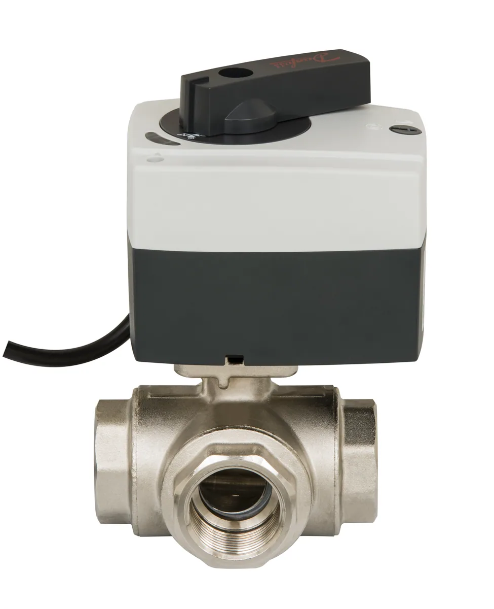 Кран шаровый трехходовой с э/приводом Danfoss AMZ-113 Ду25 230В 082G5420