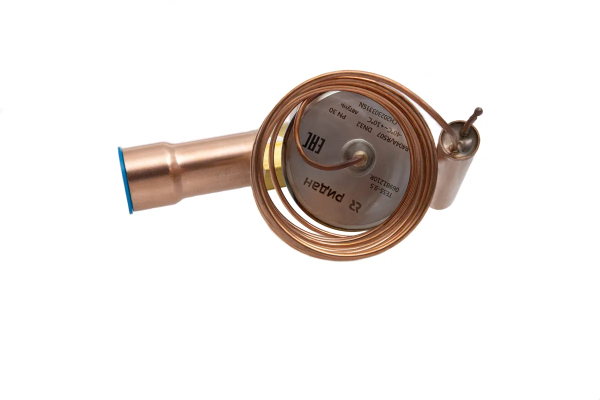 Ридан 069B4212R — Клапан терморегулирующий TE55-12, R407C, T кипения -40...10 ℃, угловой, присоединительные патрубки 1"1/8