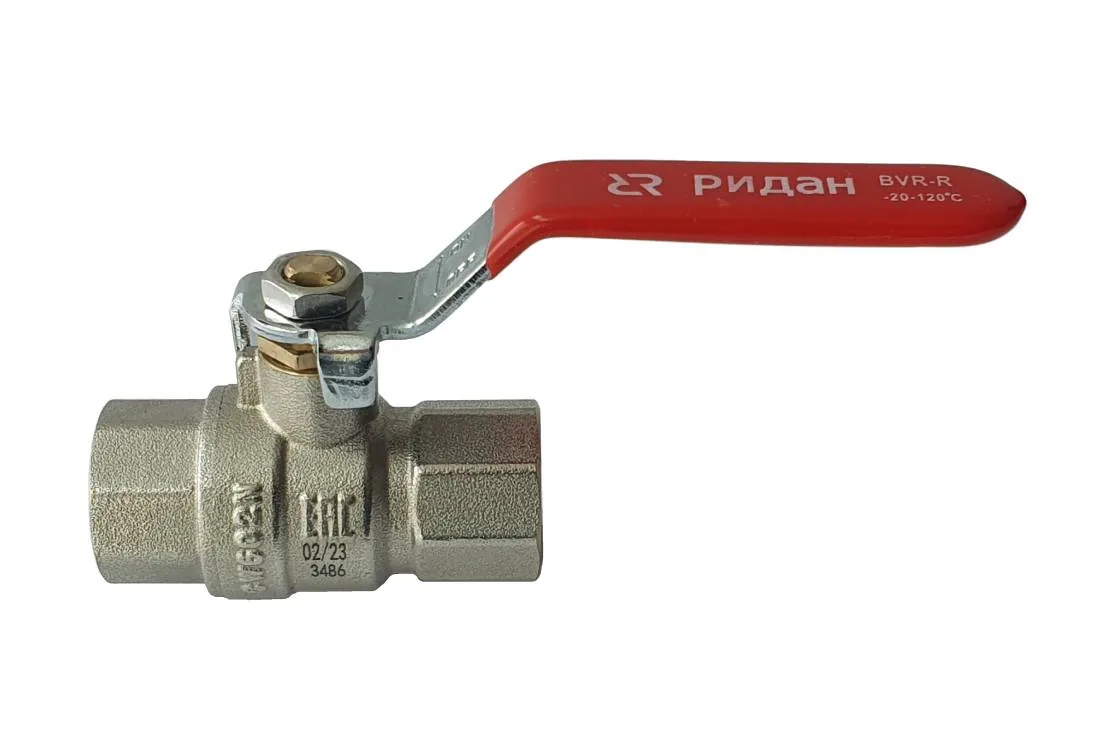 Ридан BVR-R 065B8315R — Кран шаровой PN25 DN100 с внутренней резьбой; Т от -20 ℃ ...+120 ℃; материал корпуса латунь CW602N