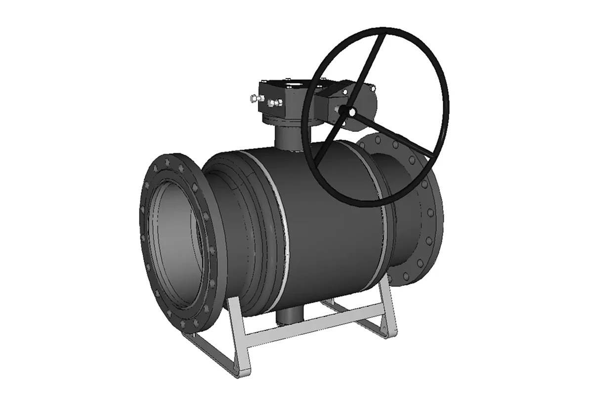 Кран шаровой FF DN350 PN16 WG фланцевый, с редуктором, стандартный проход