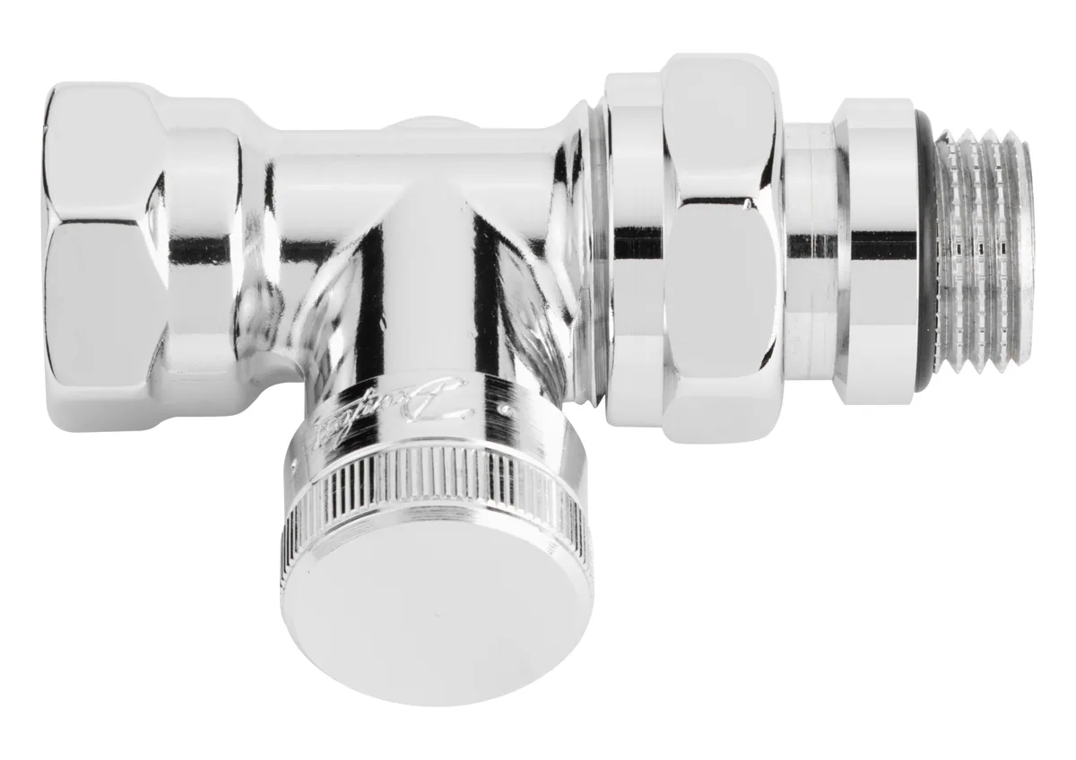 Запорный клапан RLV-CX Угловой, хромированный | Danfoss 003L0274 ДУ 15